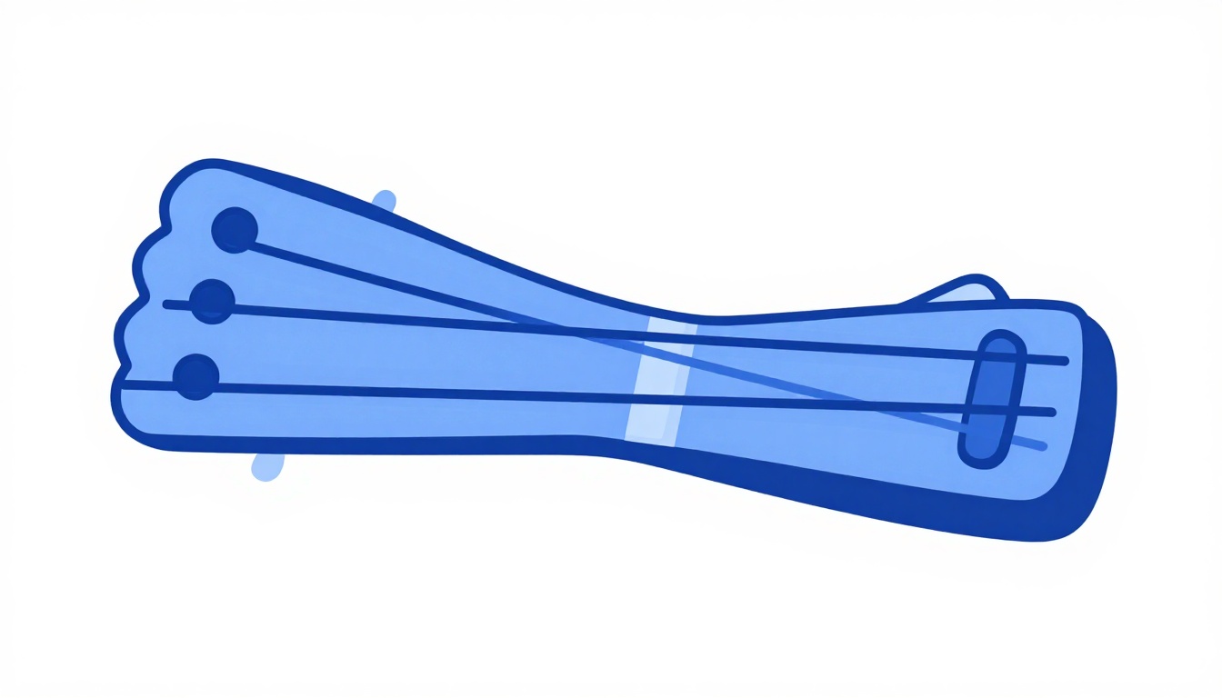 A close up of a capo clamped onto a guitar neck