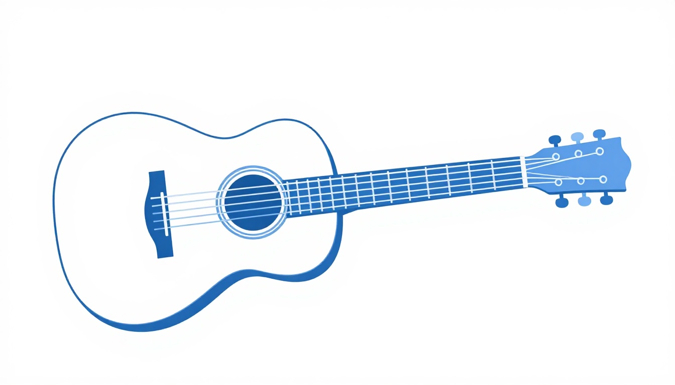 A hand holding a clip-on tuner clipped to the headstock of an acoustic guitar