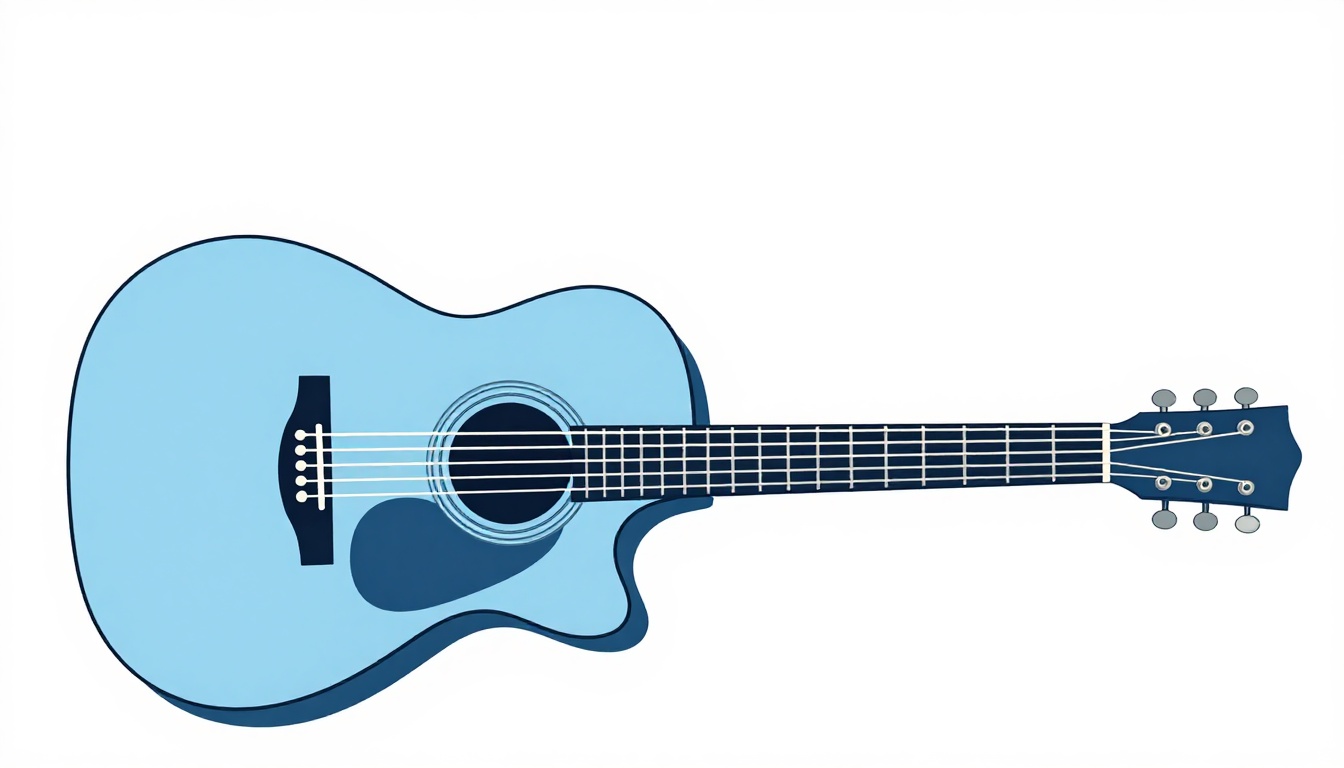 A left hand fretting notes near the nut with open strings ringing on an acoustic guitar neck