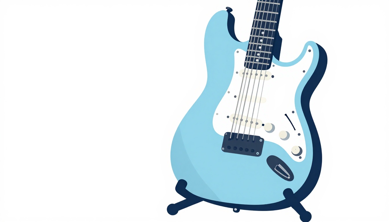 A close-up of soft padding cradling the neck of an electric guitar resting on a stand