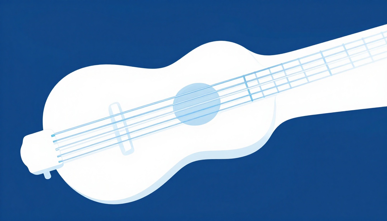 A close up of a left hand barring across a guitar neck at the second fret, ring and pinky fingers pressing the lower strings