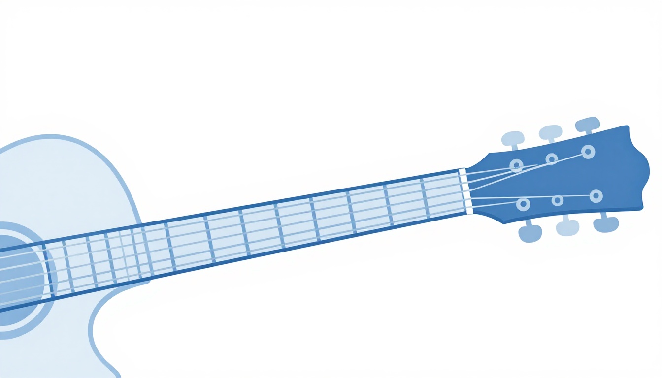 A left hand sliding a barre chord shape up a guitar neck from a lower fret toward a higher fret