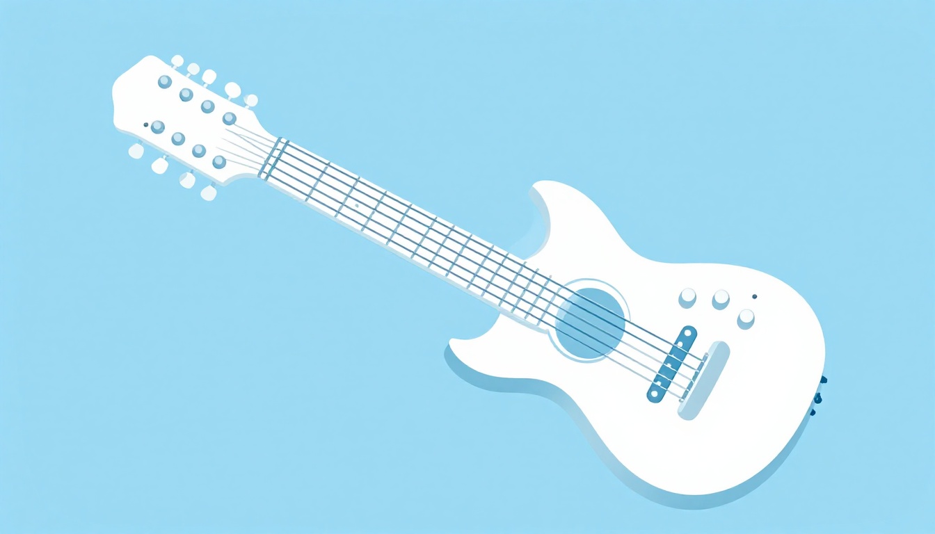 A player using a clip-on chromatic tuner on the headstock of an electric guitar