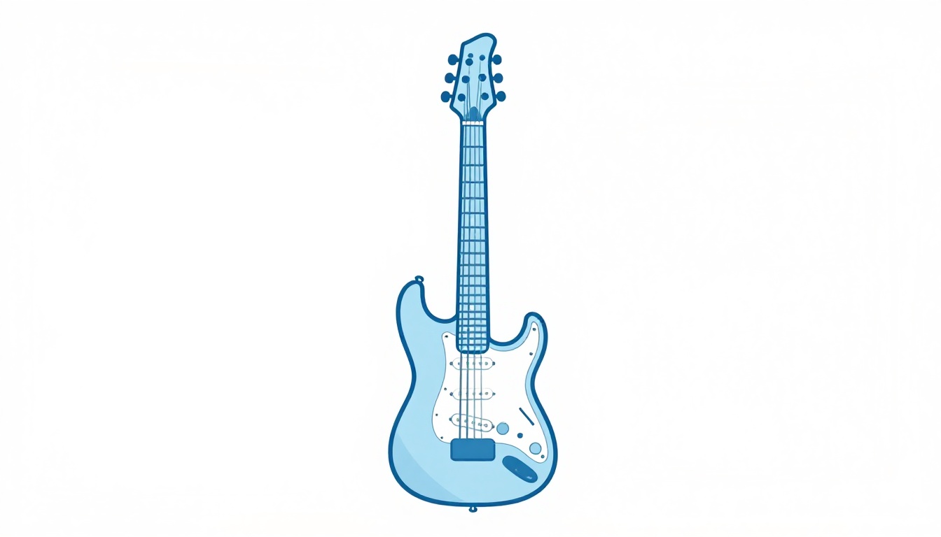 A smaller short scale electric guitar standing next to a full size electric guitar for a size comparison