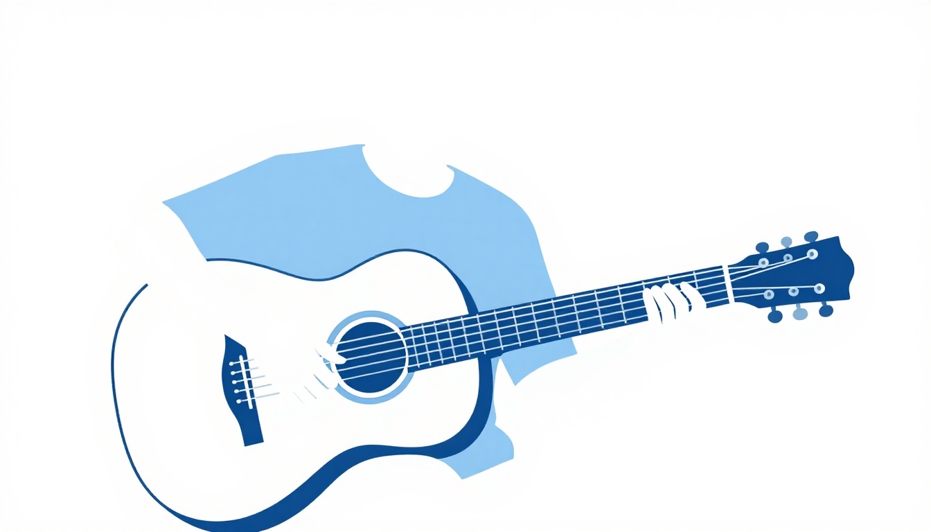 A person playing an acoustic guitar while seated, fingers resting on the fretboard mid-song