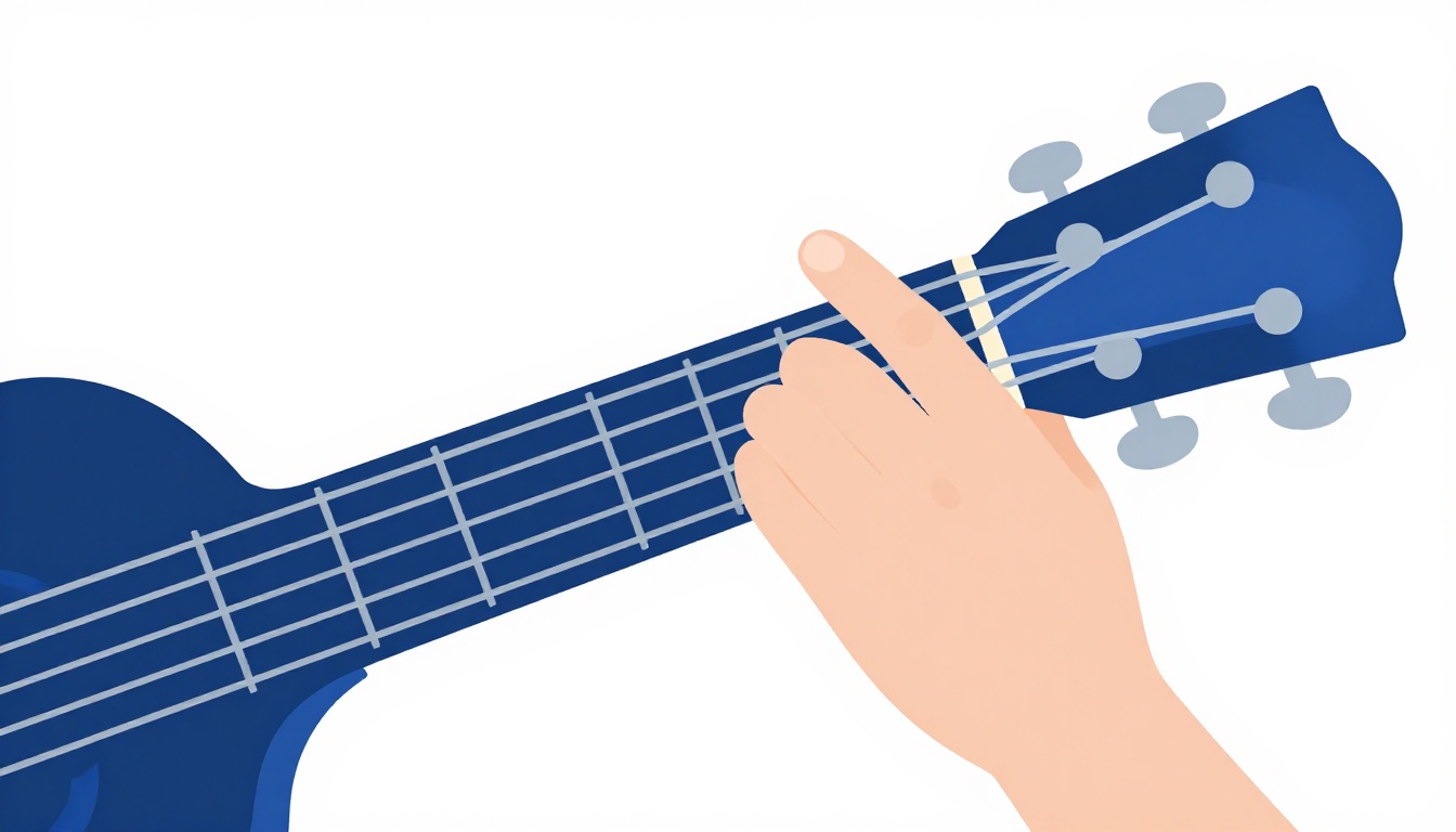 A close up of a right hand plucking individual strings near the sound hole of an acoustic guitar, thumb and fingers separated