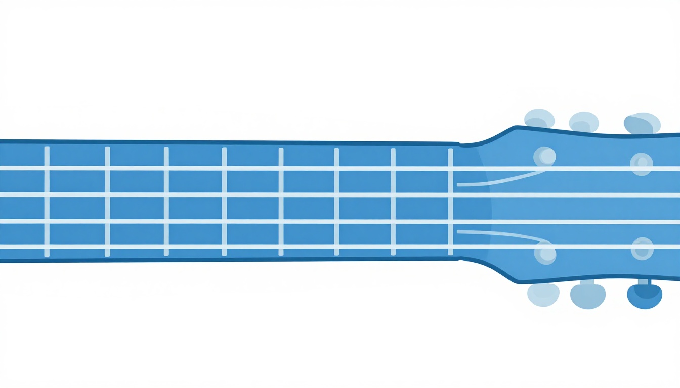 A close up of a left hand barring across all six strings high on an acoustic guitar neck with three fingers stacked behind the barre