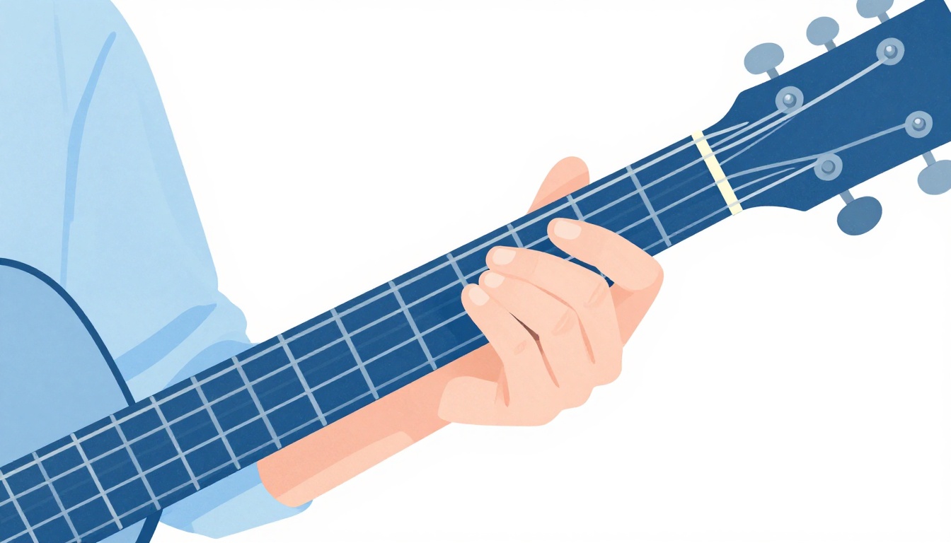 A close up of a right hand fingerpicking the strings of an acoustic guitar near the sound hole