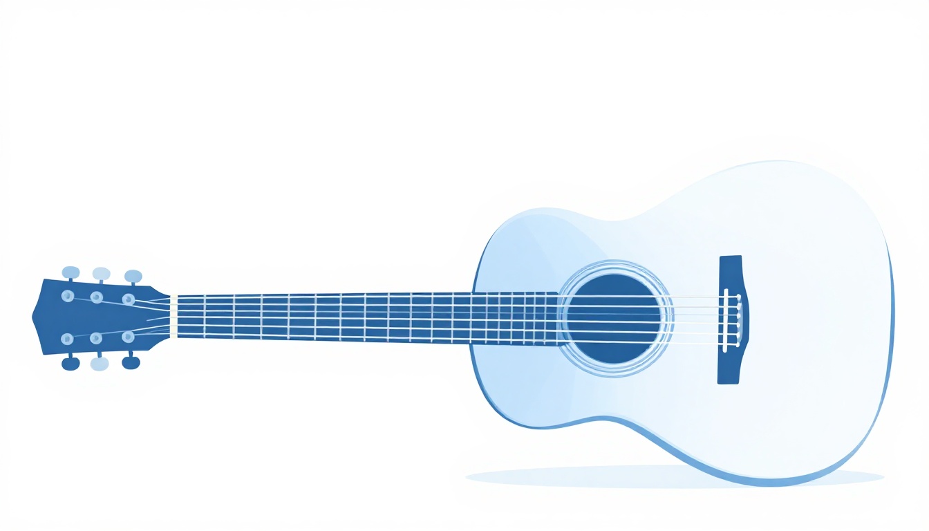 A left hand resting on an acoustic guitar neck between practice repetitions, fingers relaxed near the frets