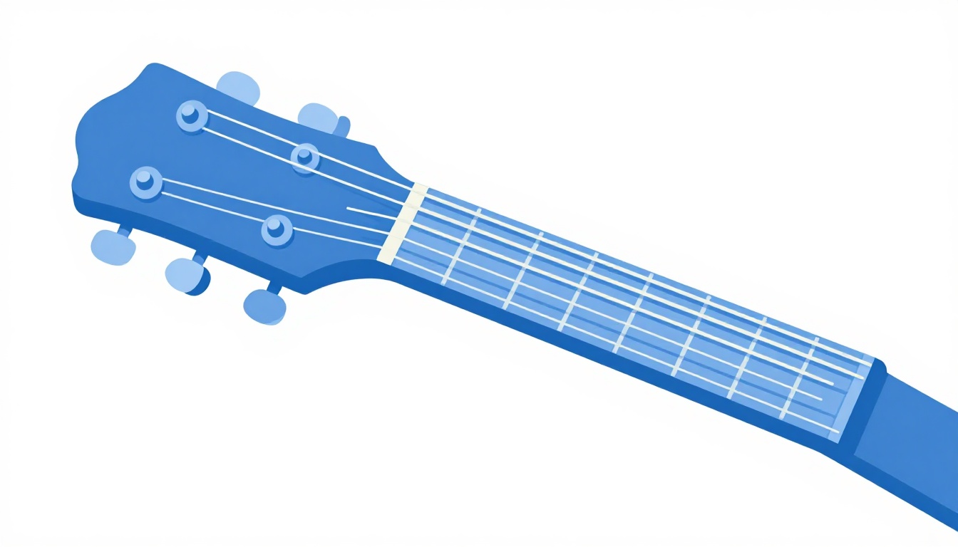 An extreme close-up of a fingertip pressing a guitar string right behind the fret wire