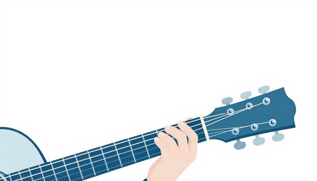 A capo clamped across the neck of an acoustic guitar near the second fret