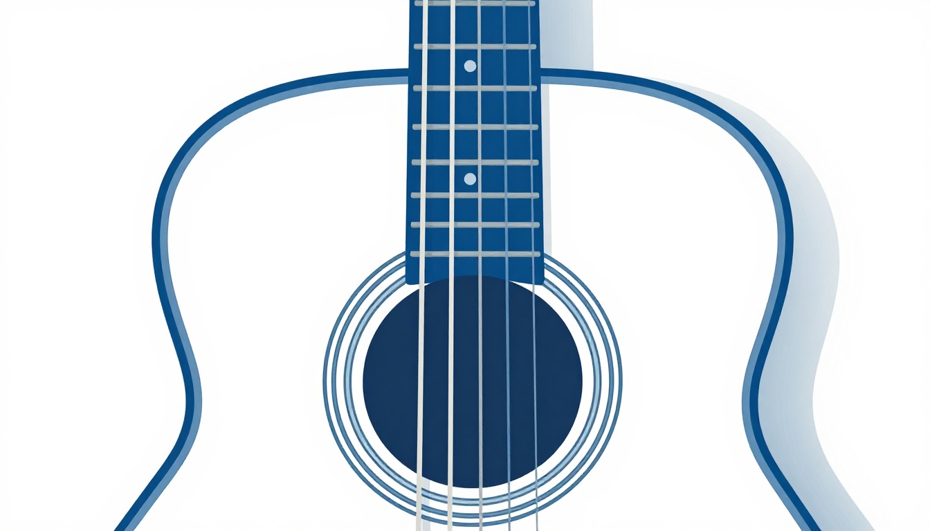 An extreme close-up of a fingertip arched vertically and pressing straight down on a single string between two frets on an acoustic guitar neck