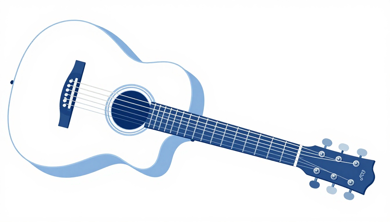 A capo clipped onto the first fret of an acoustic guitar neck with a left hand fingering an open chord shape behind it