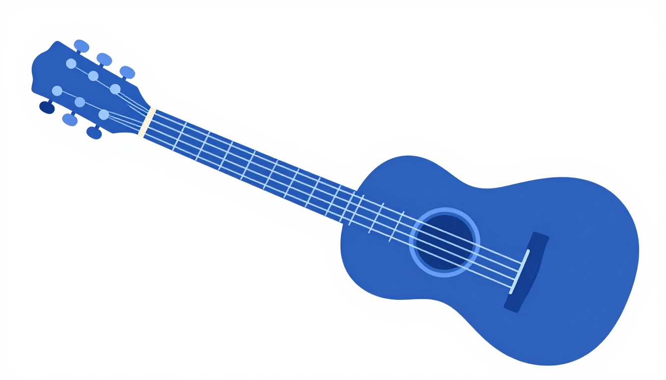 A capo clipped onto a guitar neck with a left hand fingering an open chord shape behind it
