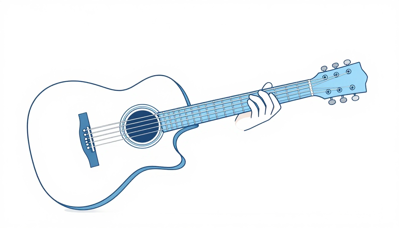 A left hand mid change between two open chord shapes on an acoustic guitar neck, two fingers anchored in place