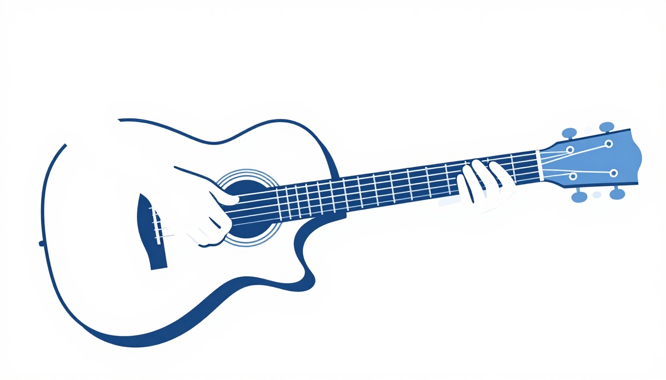 A forearm and hand strumming across the strings of an acoustic guitar body