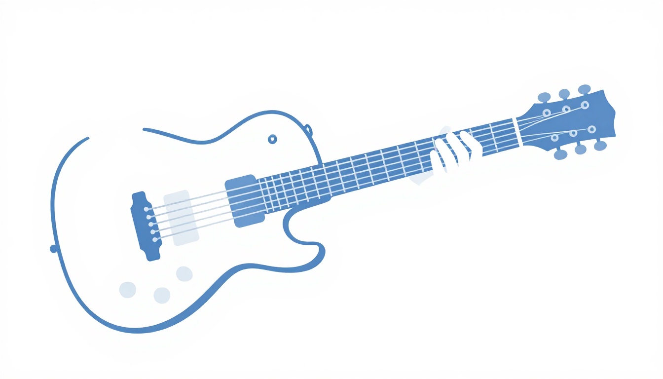 A left hand fingering a scale pattern low on an electric guitar neck near the headstock and open strings