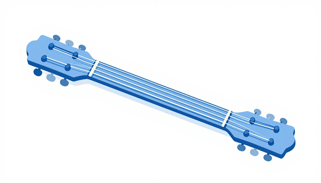 A trigger capo clamped onto the wide flat neck of a classical guitar with nylon strings