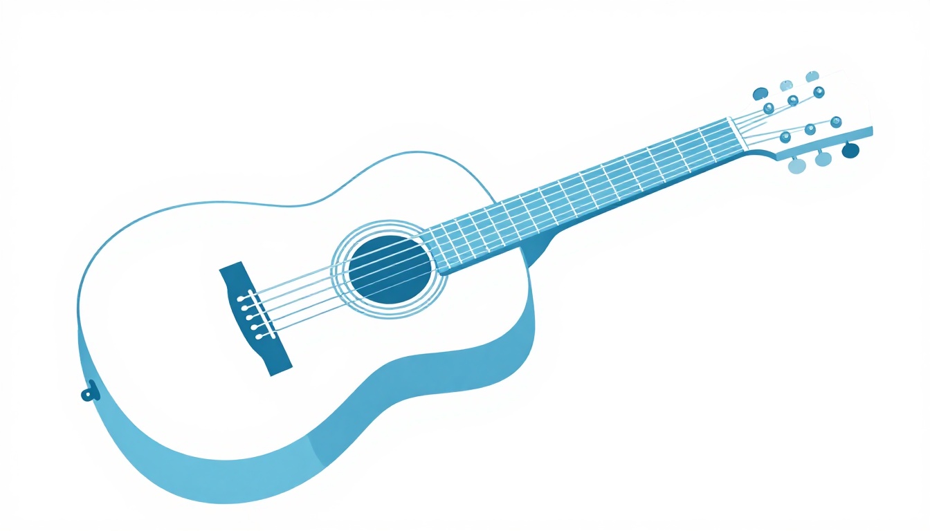 A trigger capo clipped open around the headstock of an acoustic guitar just behind the nut