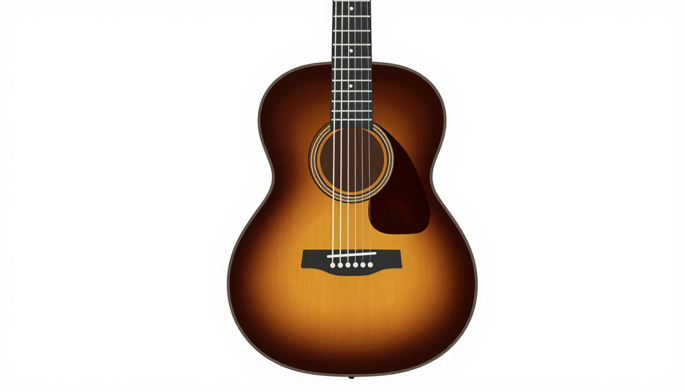 A guitar body finished in a sunburst stain, dark at the edges fading to a lighter center