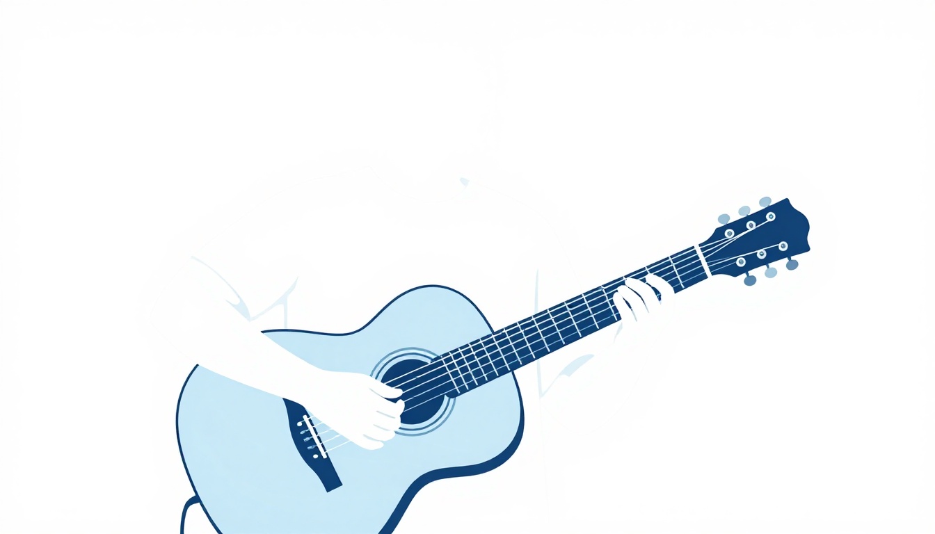 A hand slowly practicing a chord change between two shapes on an acoustic guitar neck, focused and deliberate