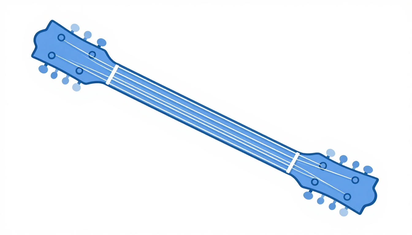 A close up of a capo clamped onto a guitar neck
