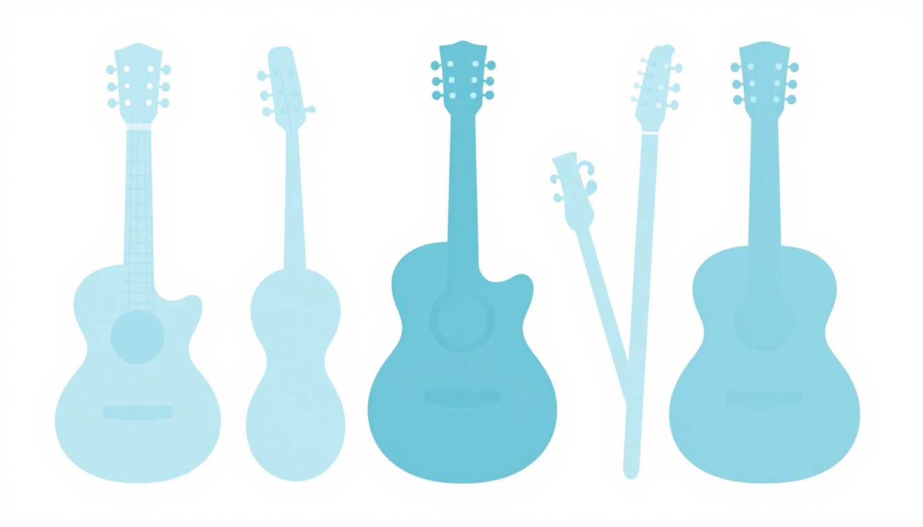 A close-up of a hand mid-transition between an open E chord and an open A chord on a guitar neck