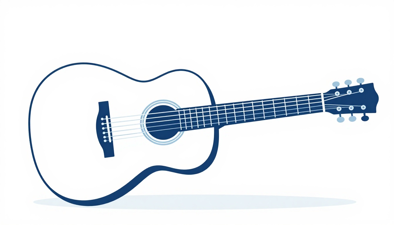 A hand mid-transition between an A minor and a G major chord shape on a guitar neck