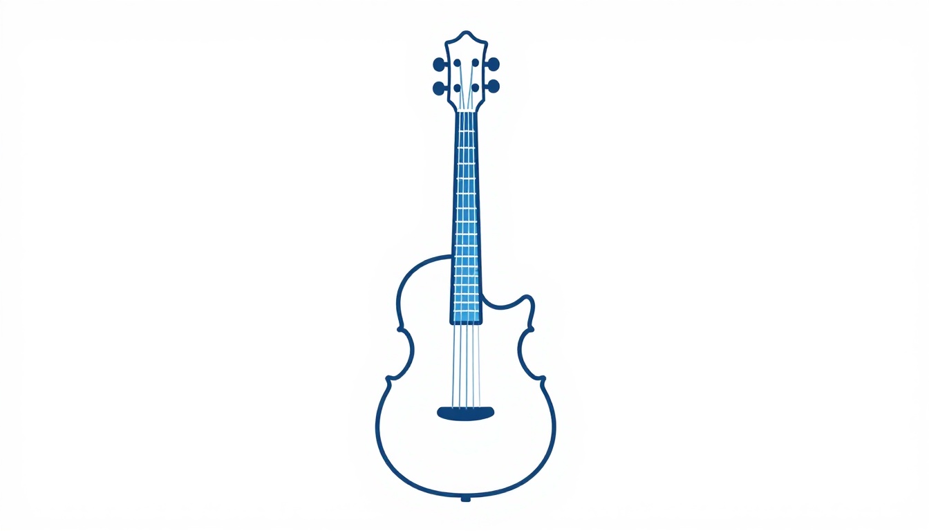 A hollow-bodied violin-shaped bass guitar resting on a stand in a studio