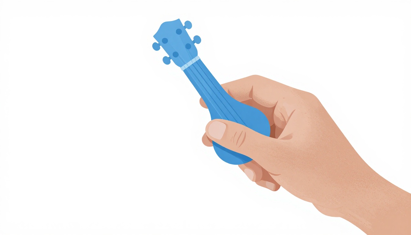 A close up of a hand forming a barre chord shape high up the neck of an acoustic guitar near the eighth fret