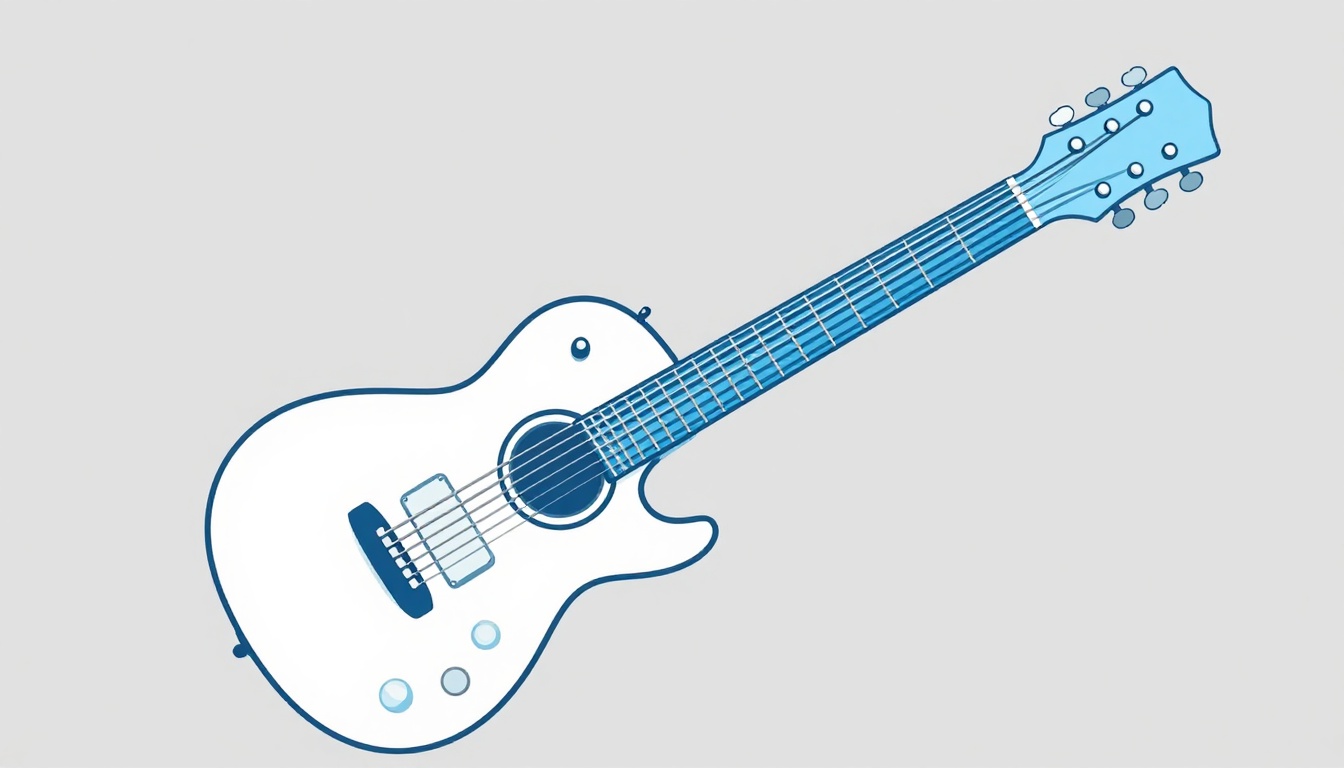 A left hand forming a barre chord across the fretboard of an electric guitar